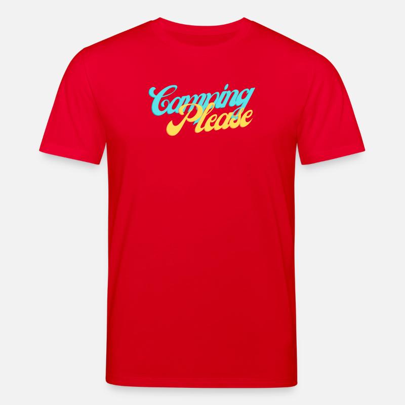 Camping Please Retro Script - Stanley/Stella Unisex Bio-T-Shirt CREATOR  - Rot
