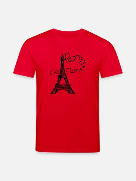 Paris Je T'aime Eiffel tower - Stanley/Stella CREATOR Unisex Organic T-Shirt - red