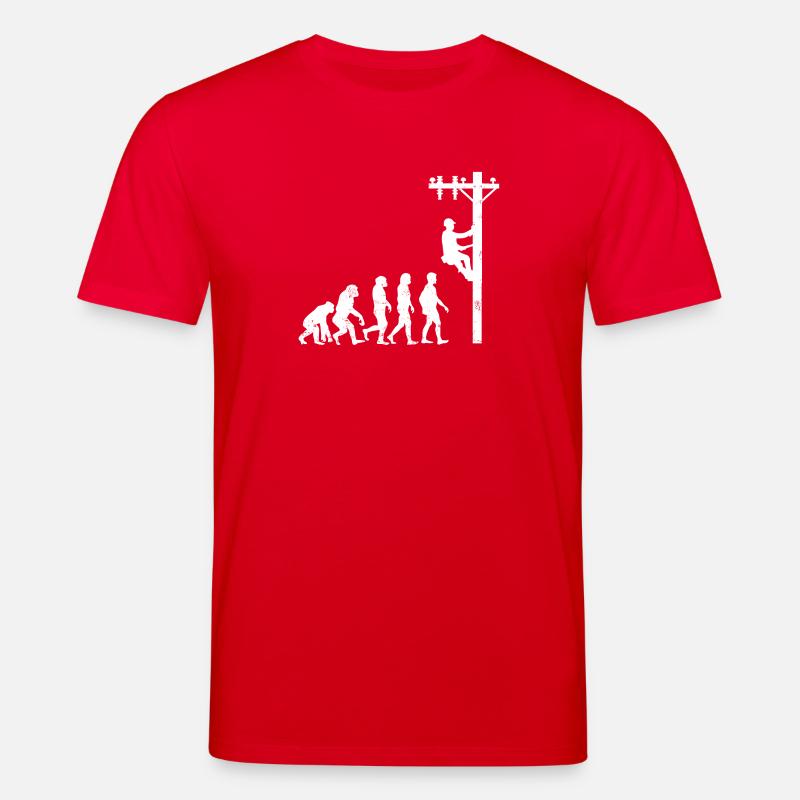 Elektriker evolution streckenarbeiter hochspannung - Stanley/Stella Unisex Bio-T-Shirt CREATOR  - Rot