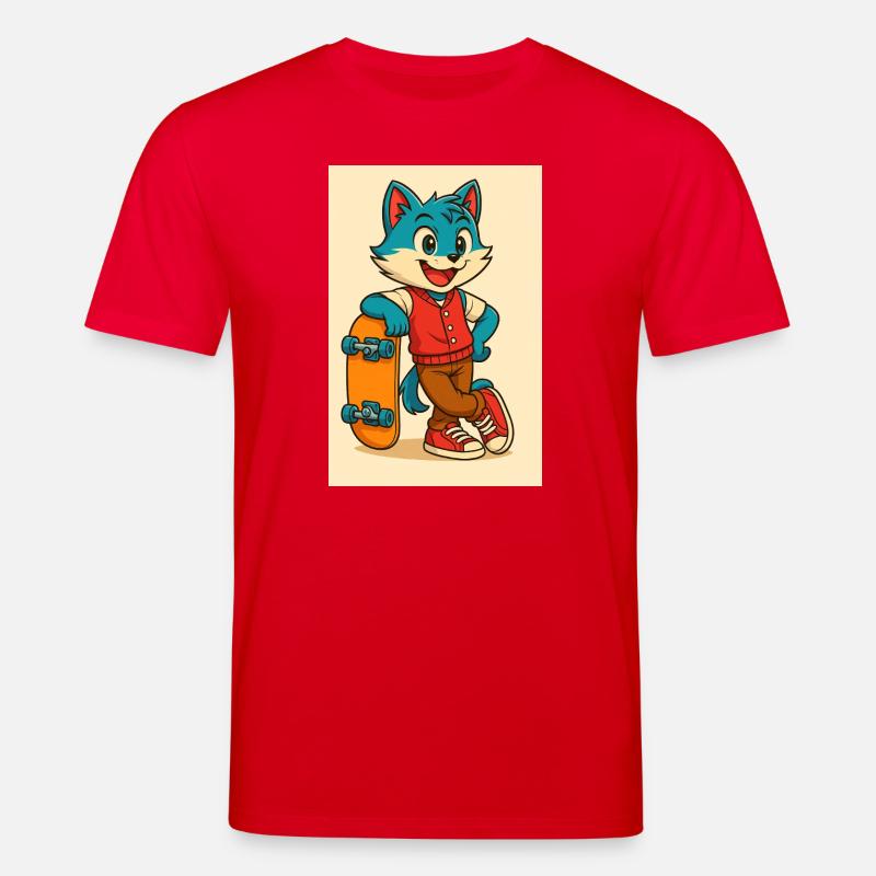 Scooter Fox mit Skateboard - Stanley/Stella Unisex Bio-T-Shirt CREATOR  - Rot