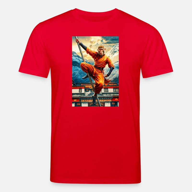 Humanoider Affe Shaolin Mönch - Stanley/Stella Unisex Bio-T-Shirt CREATOR  - Rot