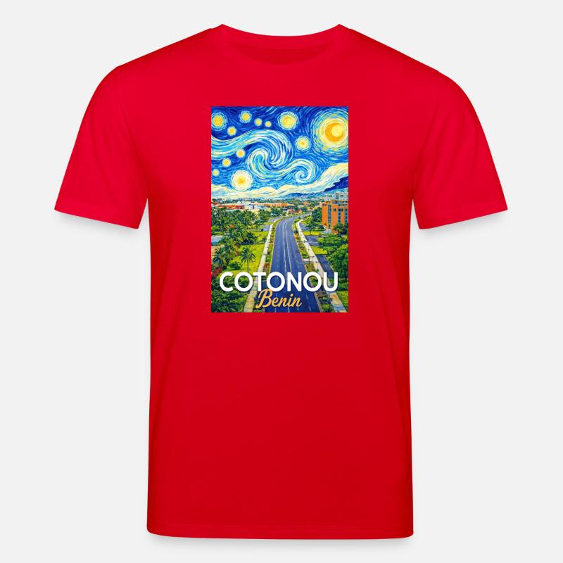Cotonou Straße Sternenhimmel - Stanley/Stella Unisex Bio-T-Shirt CREATOR  - Rot