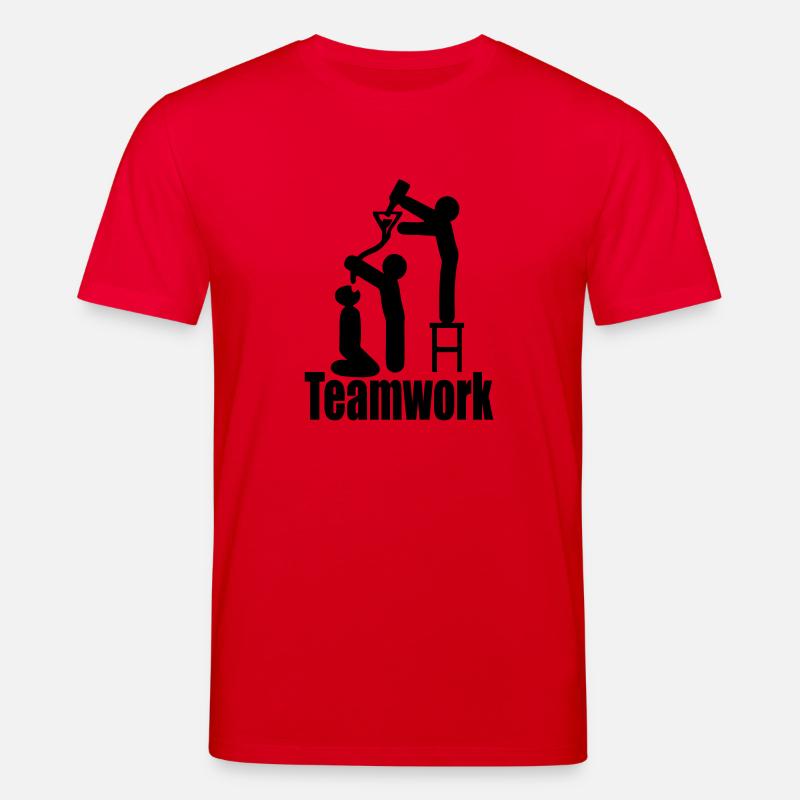 teamwork beer - Stanley/Stella CREATOR Unisex Organic T-Shirt - red