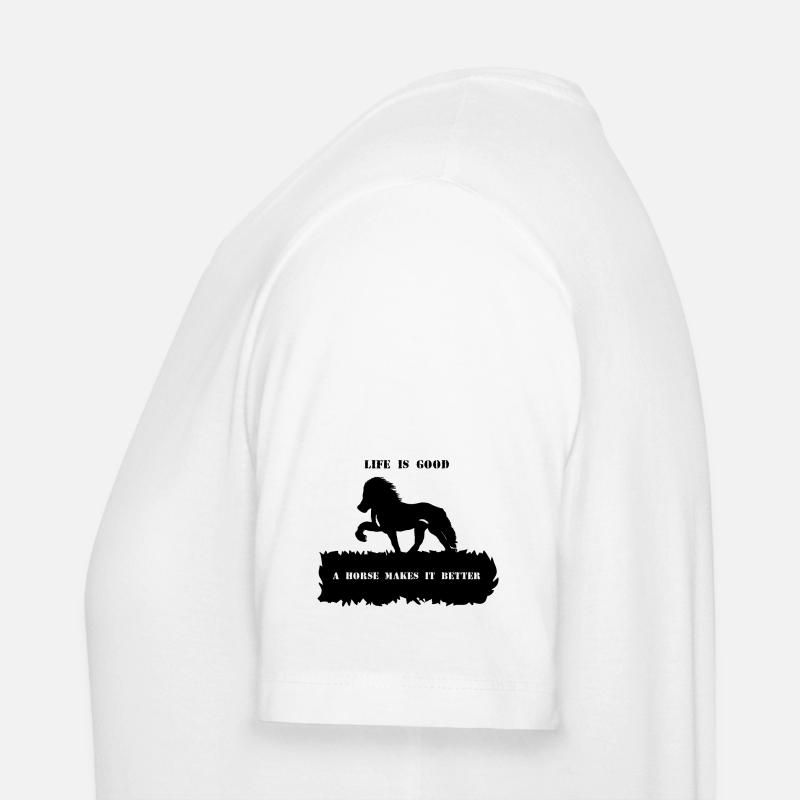 Spruch 2 mit Pferd 1 schwarz - Stanley/Stella Unisex Bio-T-Shirt CREATOR  - Weiß