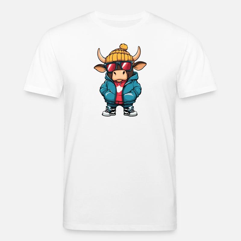 Stier Winter Comic - Stanley/Stella Unisex Bio-T-Shirt CREATOR  - Weiß