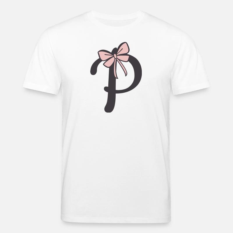 Anfangsbuchstabe P Schleifchen - Stanley/Stella Unisex Bio-T-Shirt CREATOR  - Weiß