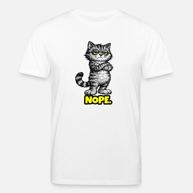 Nope. – Grumpy Katze (Chef Vibes) - Stanley/Stella Unisex Bio-T-Shirt CREATOR  - Weiß
