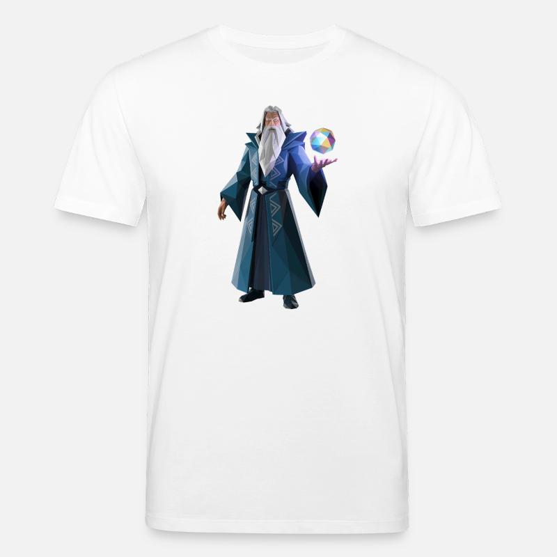 Wise Wizard - Cooles Low-Poly-Logo - Stanley/Stella Unisex Bio-T-Shirt CREATOR  - Weiß