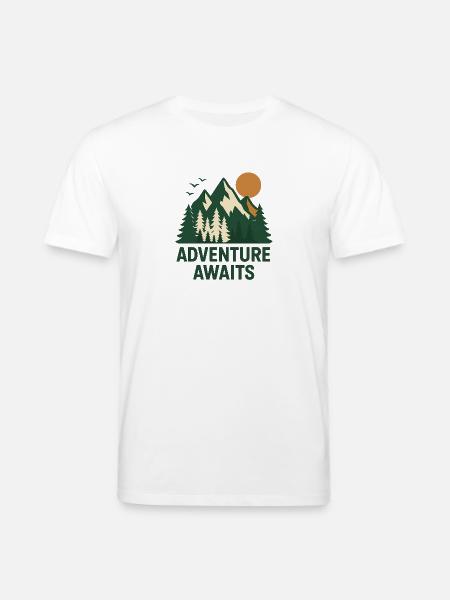 Abenteuerwald Berglandschaft - Stanley/Stella Unisex Bio-T-Shirt CREATOR - Weiß
