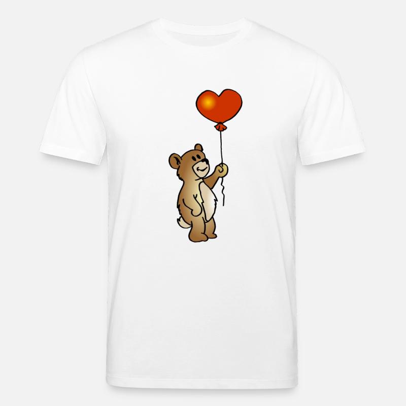 Teddy avec le coeur - T-shirt bio CREATOR Stanley/Stella Unisexe - blanc