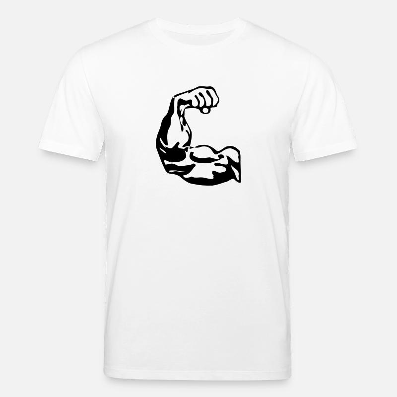 Bodybuilder Bizeps - Stanley/Stella Unisex Bio-T-Shirt CREATOR  - Weiß
