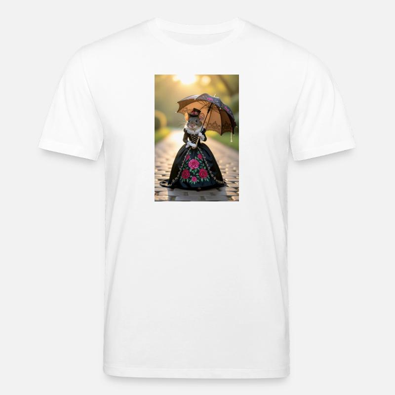 Elegante Maus im viktorianischen Kleid - Stanley/Stella Unisex Bio-T-Shirt CREATOR  - Weiß