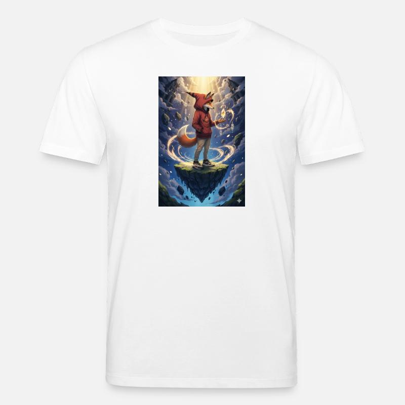 Fuchs im schwebenden Inselkristall - Stanley/Stella Unisex Bio-T-Shirt CREATOR  - Weiß