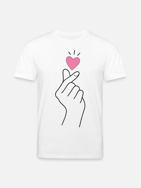 K-Pop Finger Heart - Stanley/Stella CREATOR Unisex Organic T-Shirt - white