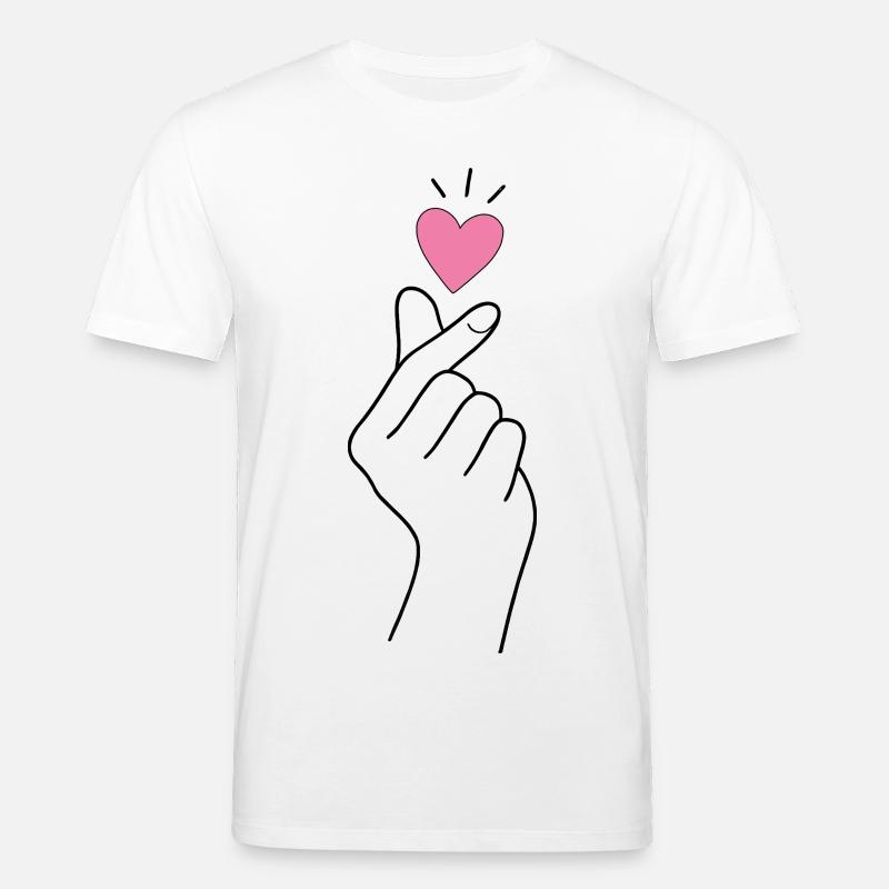 Cœur de doigt K-Pop - T-shirt bio CREATOR Stanley/Stella Unisexe - blanc