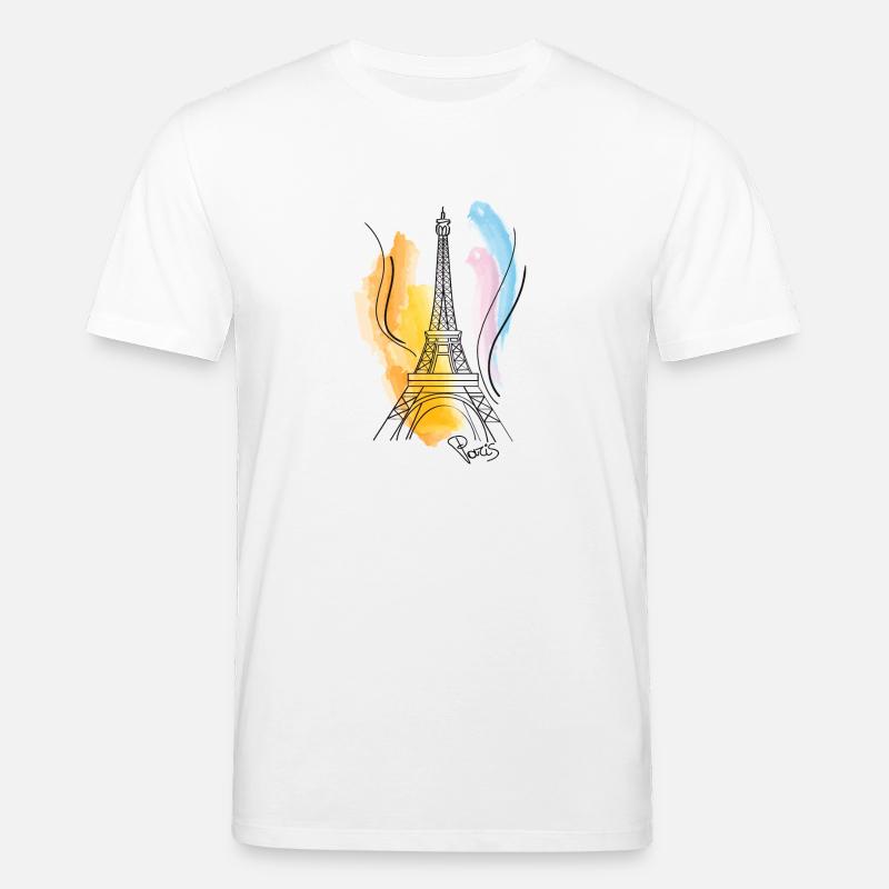 Dessin de tour Eiffel - T-shirt bio CREATOR Stanley/Stella Unisexe - blanc