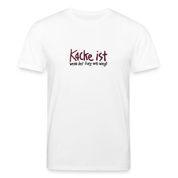 Kacke ist wenn der Furz was wiegt. Scheiße Malheur - Stanley/Stella Unisex Bio-T-Shirt CREATOR  - Weiß - Vorne - Alina (178cm) & Michal (187cm)