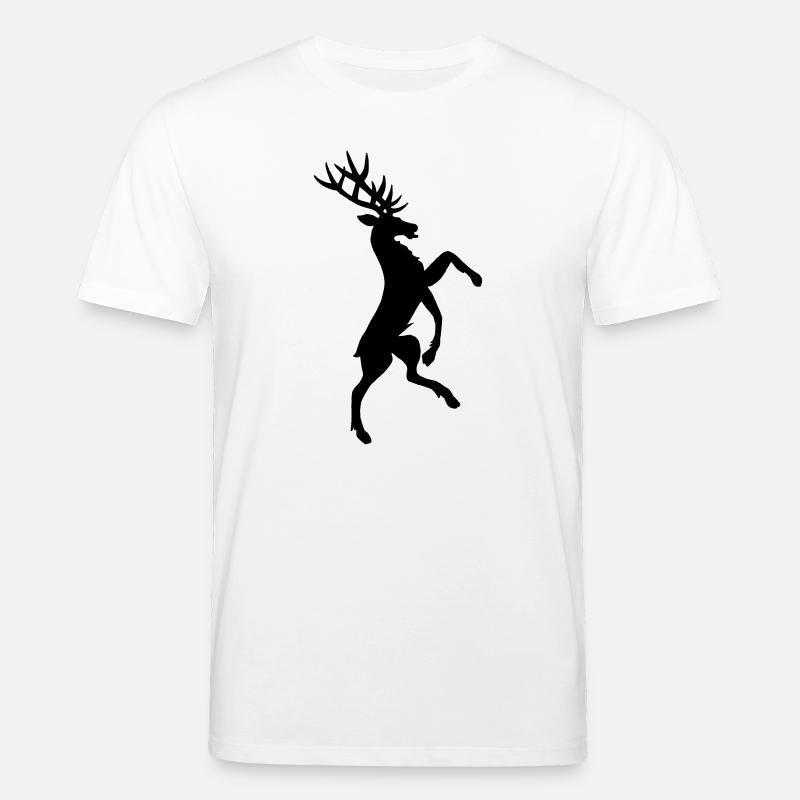 Stehende Hirsch Heraldik Schattenfigur - Stanley/Stella Unisex Bio-T-Shirt CREATOR  - Weiß