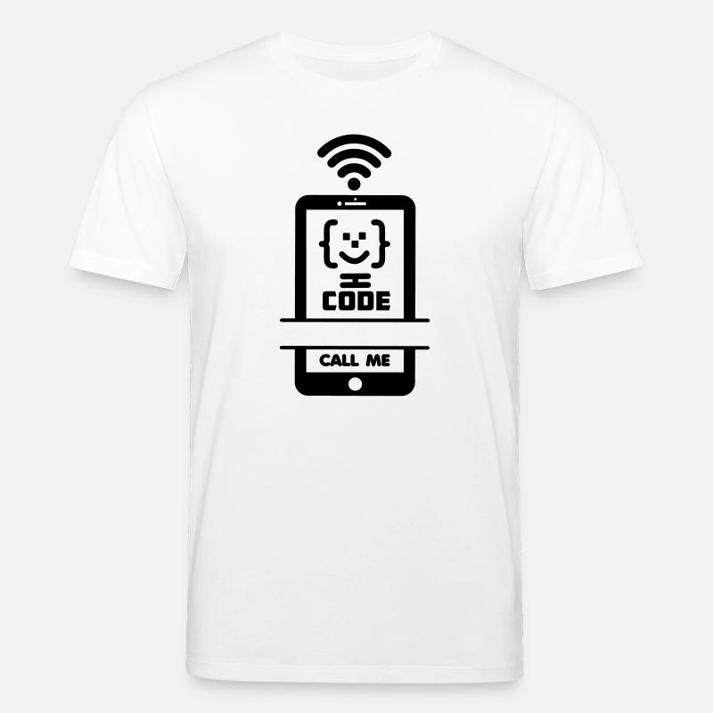 Call me phone coder gezchtje - Stanley/Stella CREATOR Unisex Organic T-Shirt - white