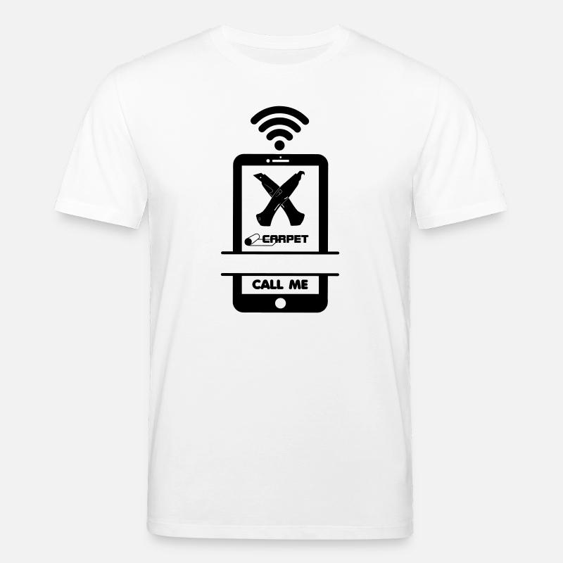 Anruf Telefon Teppichleger Logo Stanley Messer - Stanley/Stella Unisex Bio-T-Shirt CREATOR - Weiß