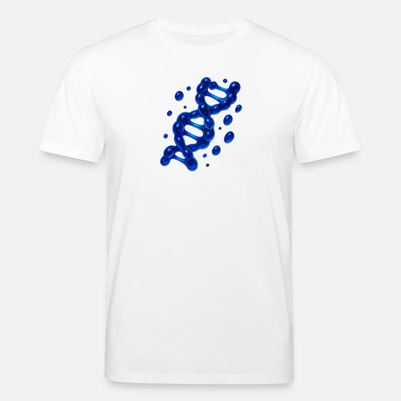 Molécule d’hélice d’ADN 3D Bleu - T-shirt bio CREATOR Stanley/Stella Unisexe - blanc