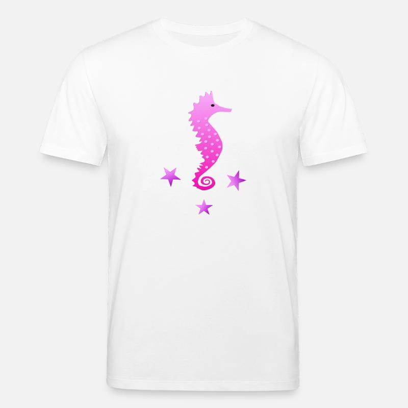 rosa Seepferdchen Wasserratte Schwimmabzeichen - Stanley/Stella Unisex Bio-T-Shirt CREATOR  - Weiß