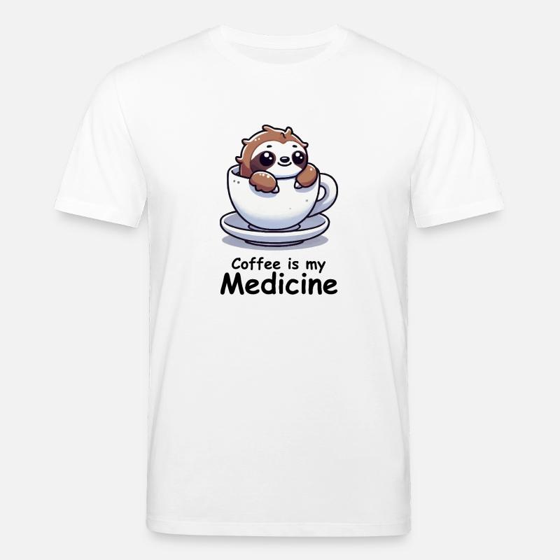 faultier kaffeetasse - Stanley/Stella Unisex Bio-T-Shirt CREATOR  - Weiß