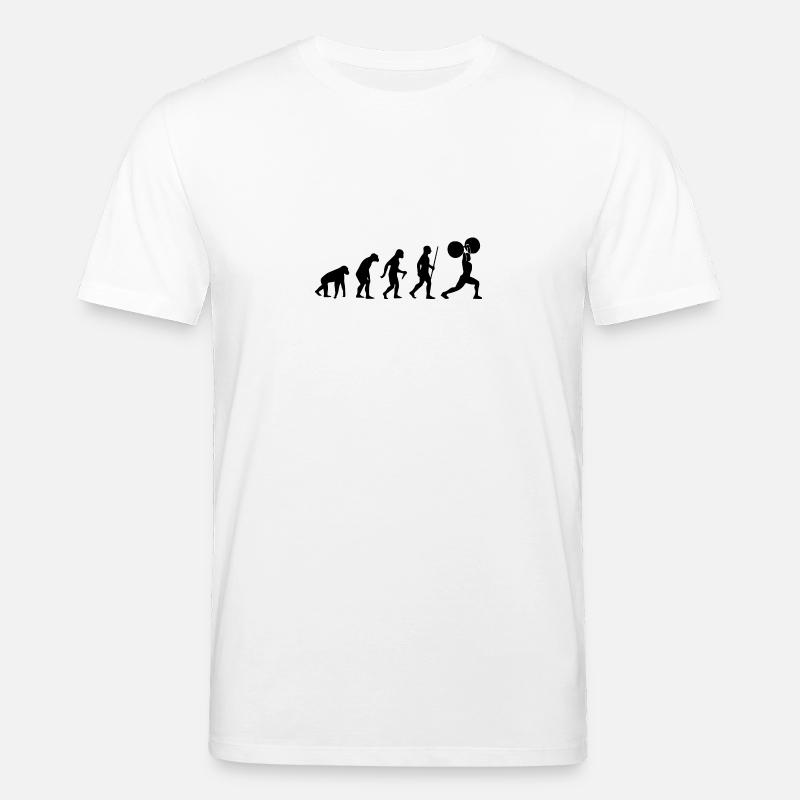 Human Evolution Weightlifting - Stanley/Stella Unisex Bio-T-Shirt CREATOR  - Weiß