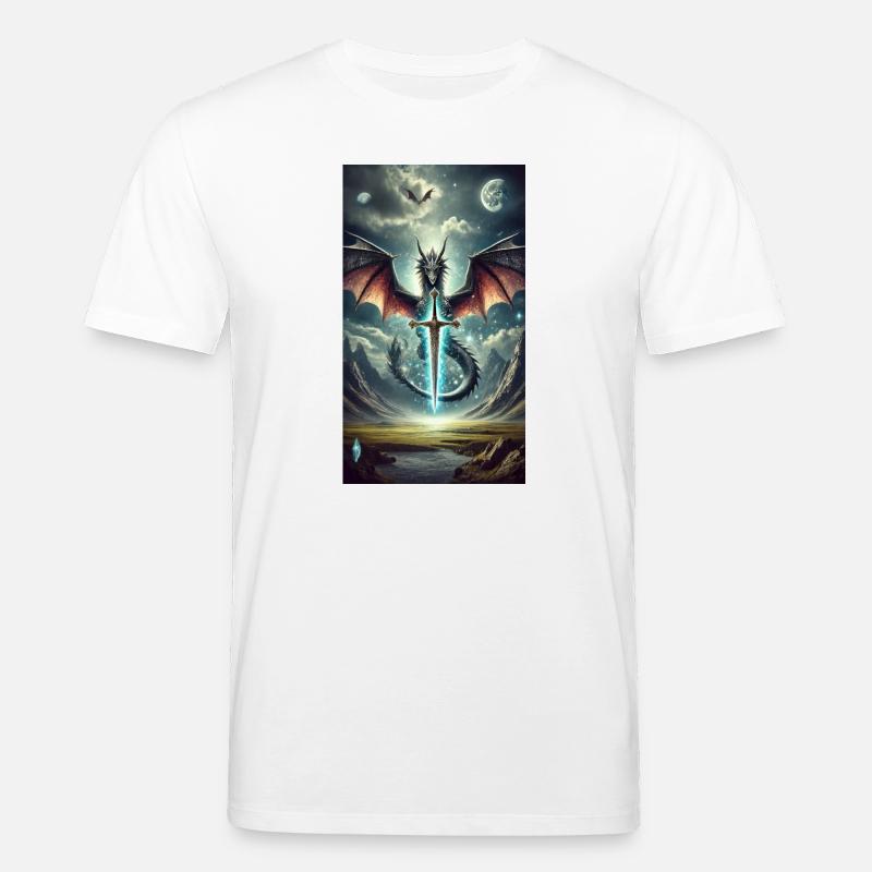 Drache mit Himmlischem Schwert - Stanley/Stella Unisex Bio-T-Shirt CREATOR  - Weiß