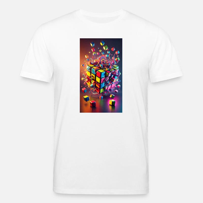 Cube d’explosion de couleur - T-shirt bio CREATOR Stanley/Stella Unisexe - blanc