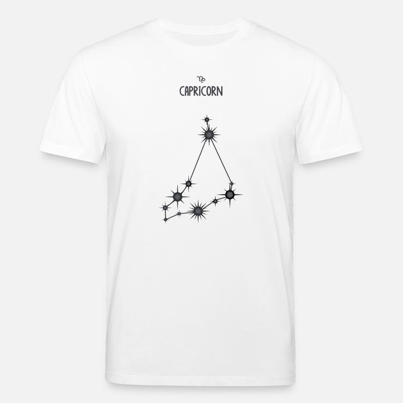 Steinbock Sternzeichen Sternbild Schwarz & Grau - Stanley/Stella Unisex Bio-T-Shirt CREATOR  - Weiß