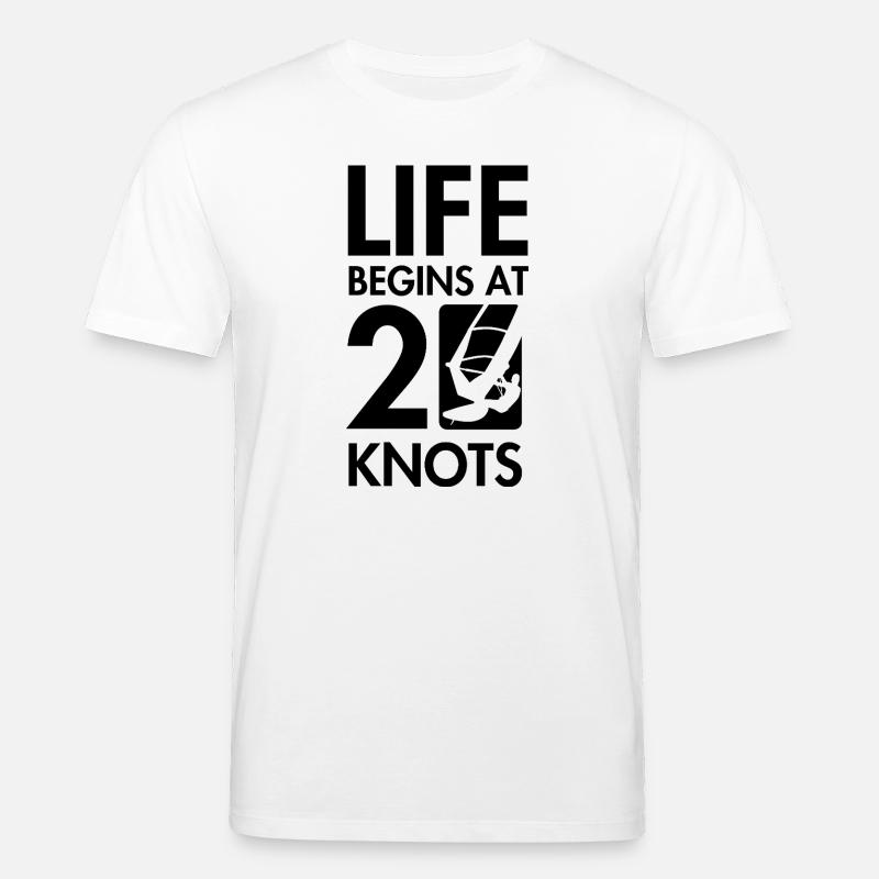 Windsurfen, das Leben beginnt bei 20knt - Stanley/Stella Unisex Bio-T-Shirt CREATOR  - Weiß
