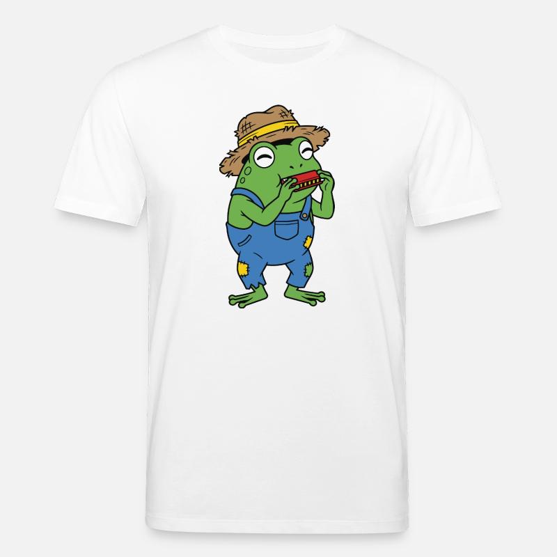 grenouille avec harmonica - T-shirt bio CREATOR Stanley/Stella Unisexe - blanc