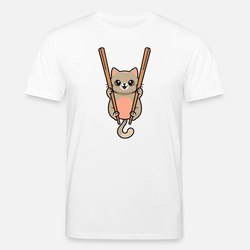 Bâtonnets de nouilles pour chat - T-shirt bio CREATOR Stanley/Stella Unisexe - blanc