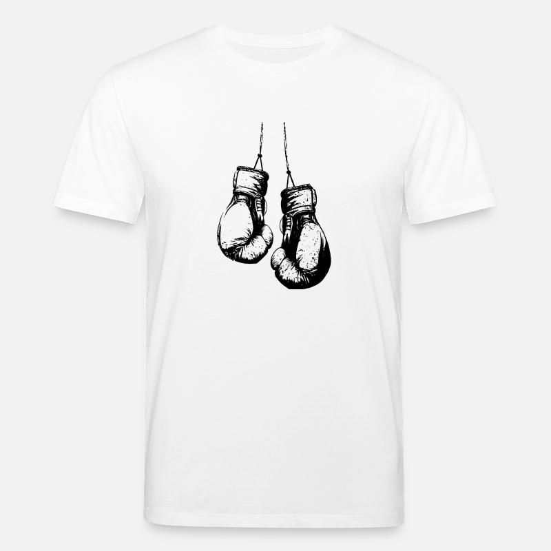 Gants de boxe suspendus noir - T-shirt bio CREATOR Stanley/Stella Unisexe - blanc