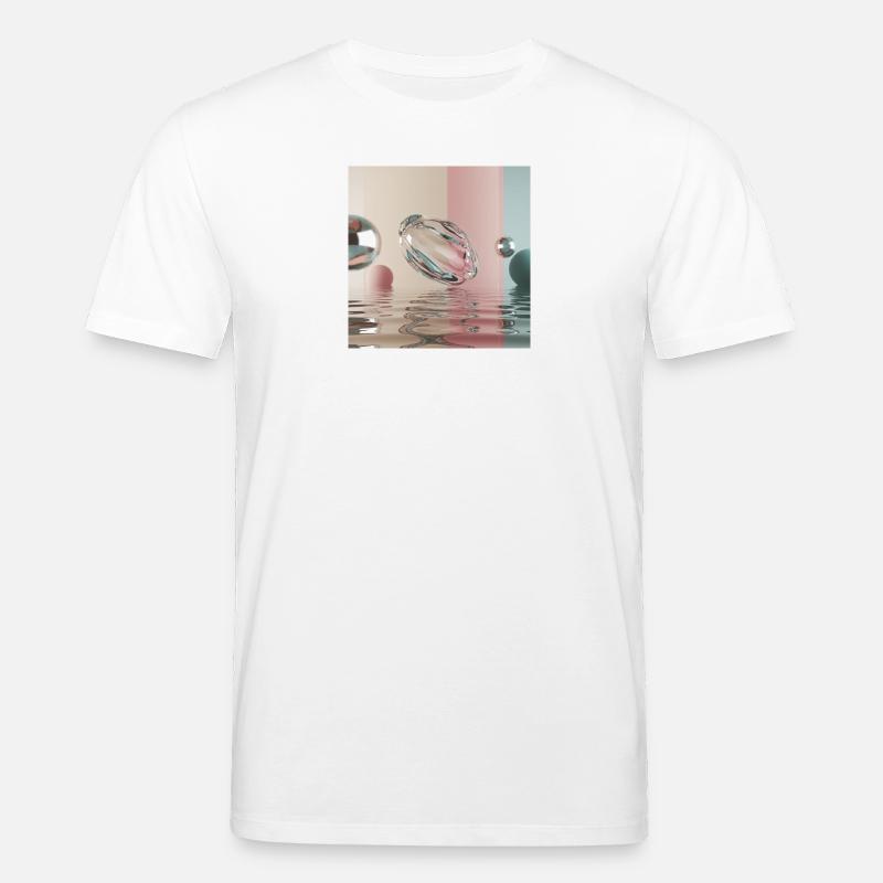 Reflets pastel dans sphère abstraite - T-shirt bio CREATOR Stanley/Stella Unisexe - blanc