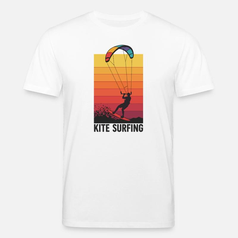 Kitesurfer Sunset Gradient - T-shirt bio CREATOR Stanley/Stella Unisexe - blanc