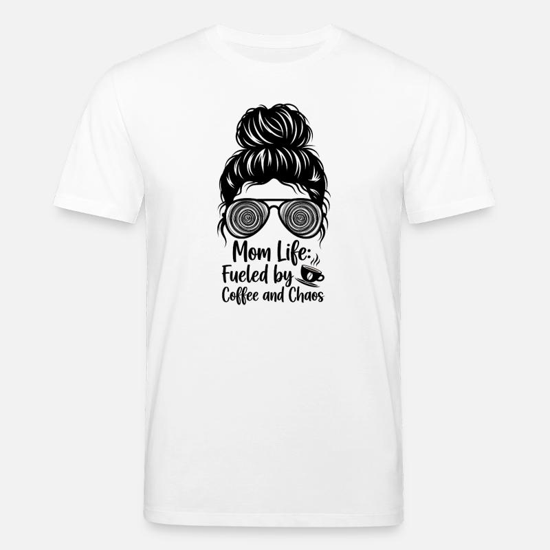Mutterleben: Angetrieben Durch Kaffee Und Chaos - Stanley/Stella Unisex Bio-T-Shirt CREATOR  - Weiß