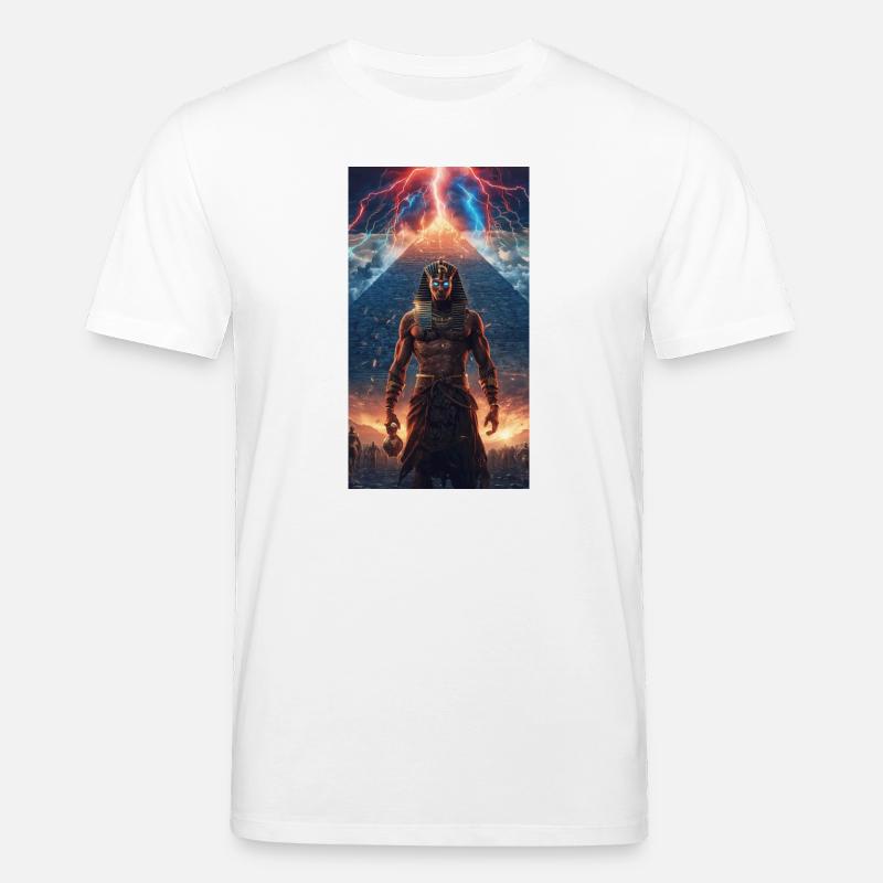 Pharaon du Tonnerre devant la pyramide - T-shirt bio CREATOR Stanley/Stella Unisexe - blanc