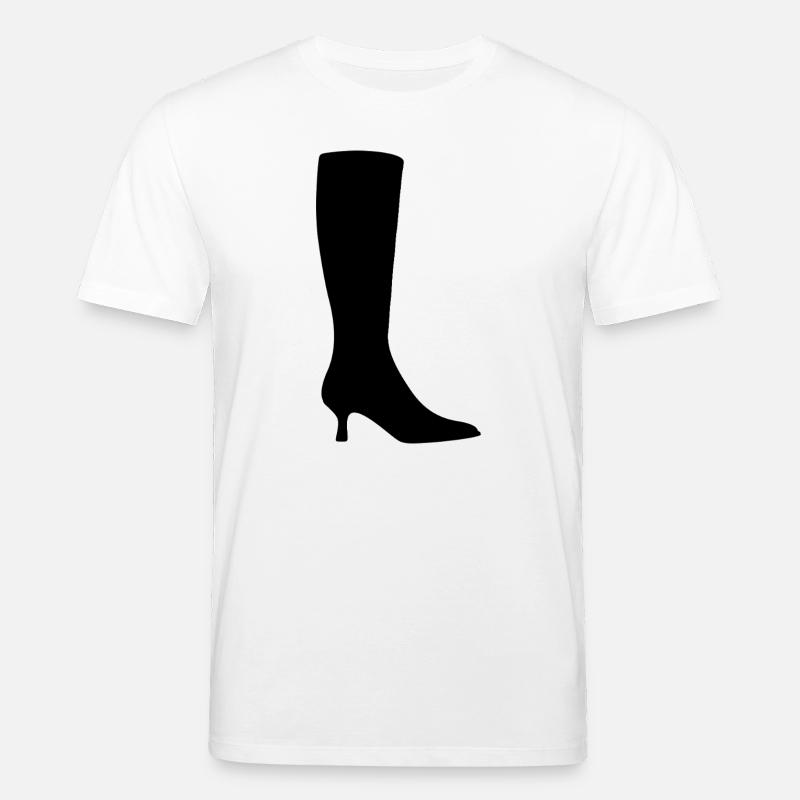 Black Boot Silhouette - Stanley/Stella Unisex Bio-T-Shirt CREATOR  - Weiß
