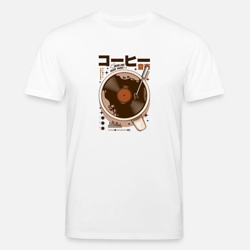 Japon - Vinyle café - T-shirt bio CREATOR Stanley/Stella Unisexe - blanc