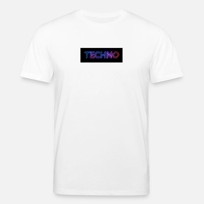 Techno Neon Glitch Text - Stanley/Stella CREATOR Unisex Organic T-Shirt - white