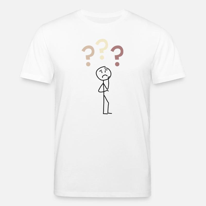 Three Question Marks – Minimal Mystery Design - Stanley/Stella Unisex Bio-T-Shirt CREATOR  - Weiß