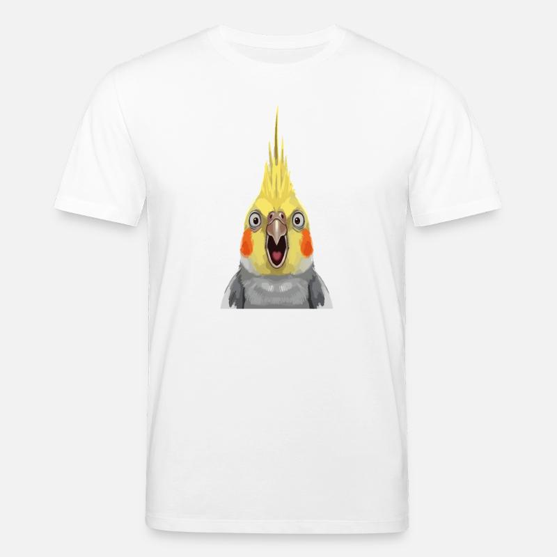 Estampe pop expressive de calopsitte - T-shirt bio CREATOR Stanley/Stella Unisexe - blanc