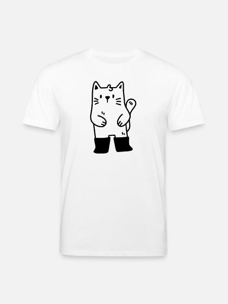 Cat in boots - Stanley/Stella CREATOR Unisex Organic T-Shirt - white