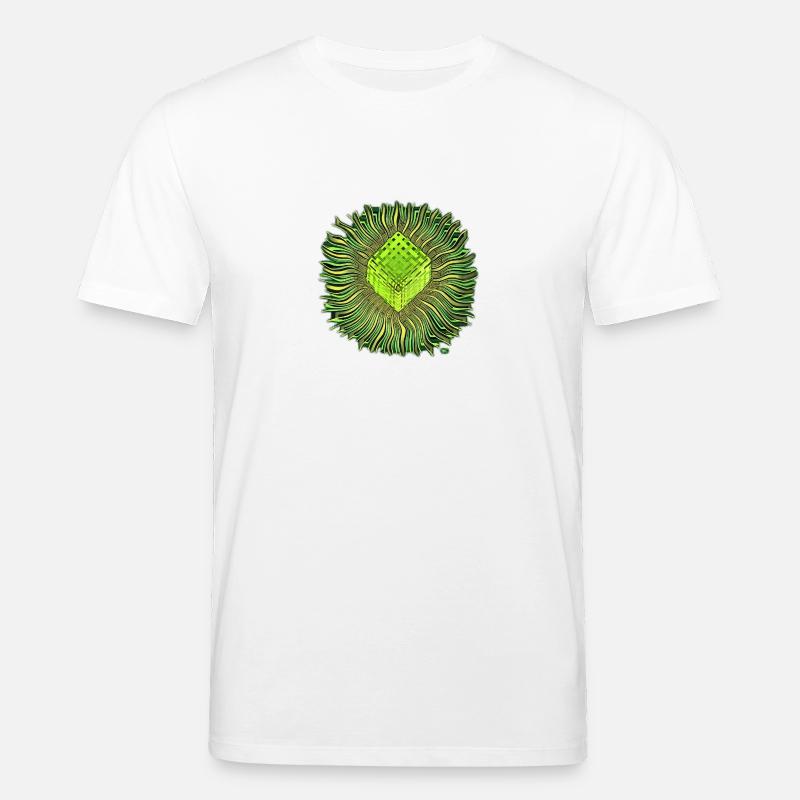 Psychédélique Cube / Cube psychédélique - T-shirt bio CREATOR Stanley/Stella Unisexe - blanc