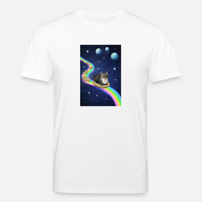 Chat mignon dans l’espace - T-shirt bio CREATOR Stanley/Stella Unisexe - blanc