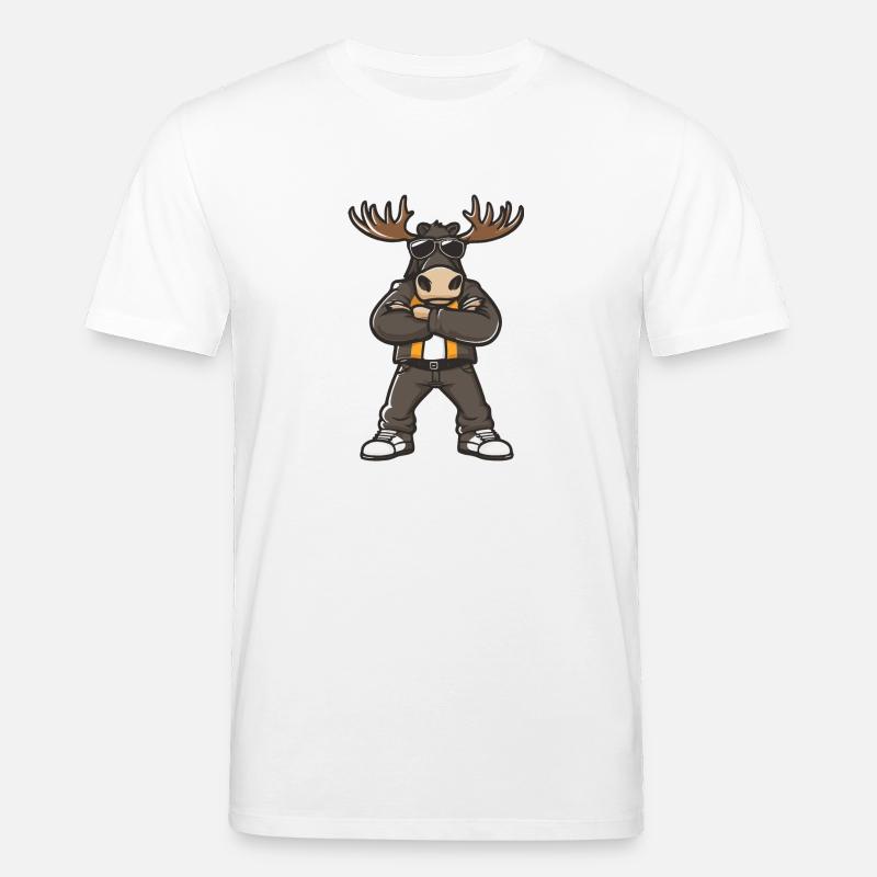 Elch Comic - Stanley/Stella Unisex Bio-T-Shirt CREATOR  - Weiß