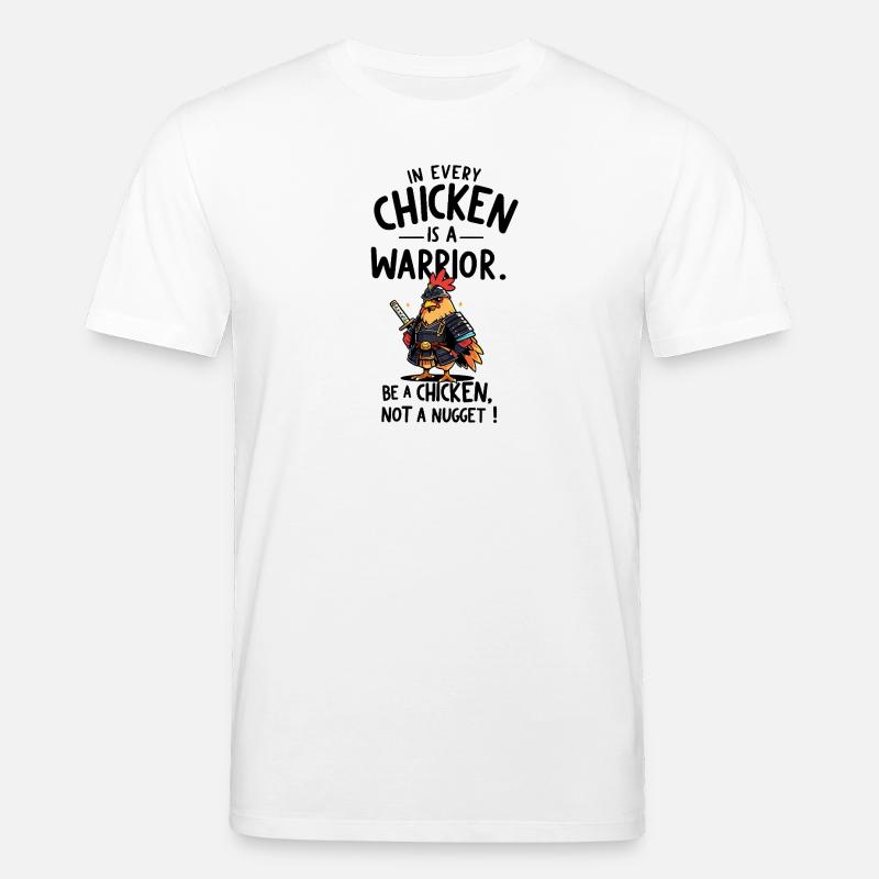 Huhn als Krieger - Stanley/Stella Unisex Bio-T-Shirt CREATOR  - Weiß