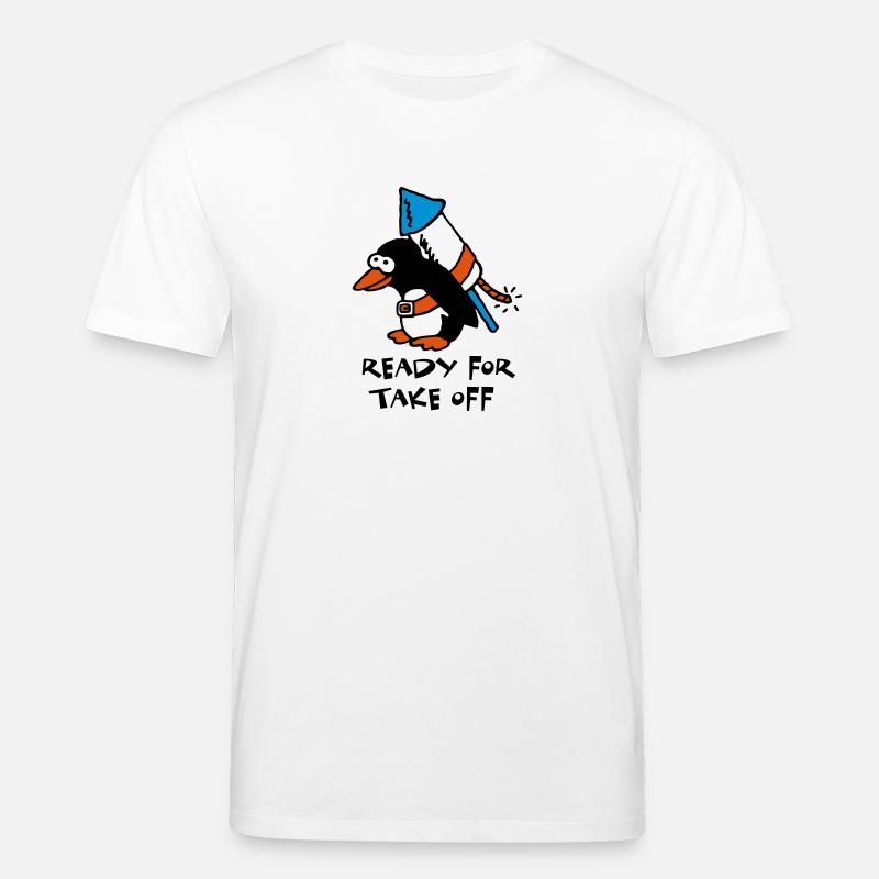 rocket_pinguin_white_c_3c - T-shirt bio CREATOR Stanley/Stella Unisexe - blanc